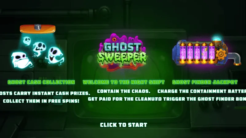 Ghost Sweeper – Hauptmenü vor dem Start der Sitzung